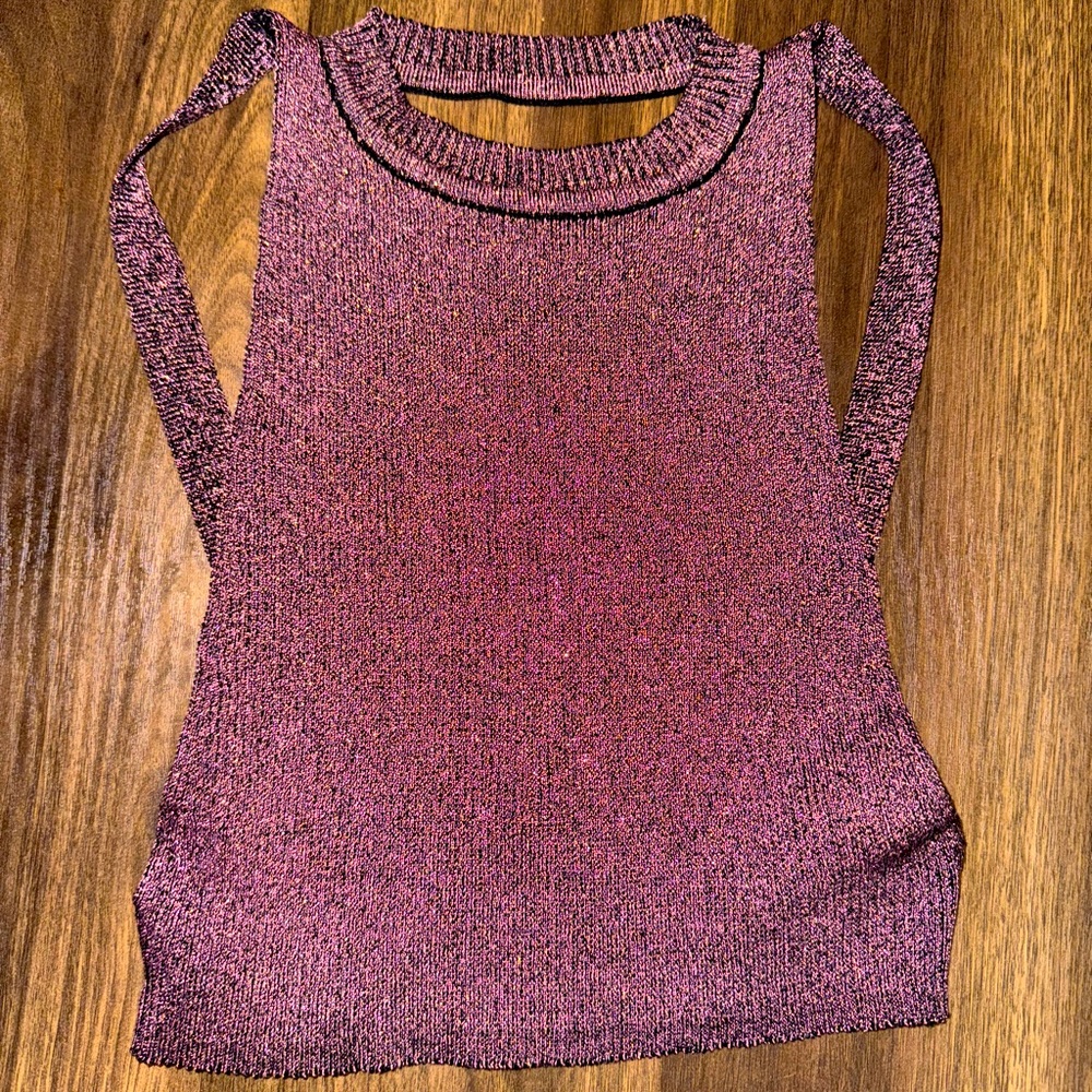 Zara Metallic Purple Crop Top NWOT Sz XS-Small